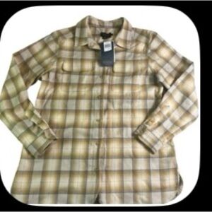 Pendleton Plaid Shirt - Beige and Yellow Wool!